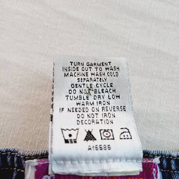 NWT Quacker Factory Bronze Stones and Metallic Floral Bootcut Jeans A16586 - Picture 8 of 8